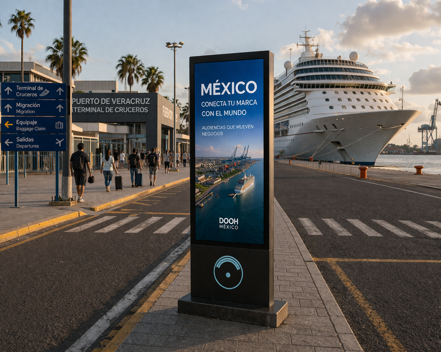 Tótem exterior en puerto